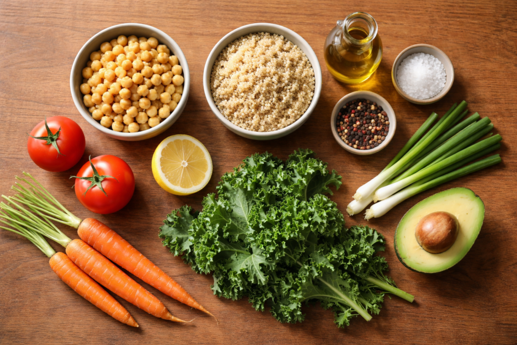 Simple ingredients used for a light and satisfying lunch