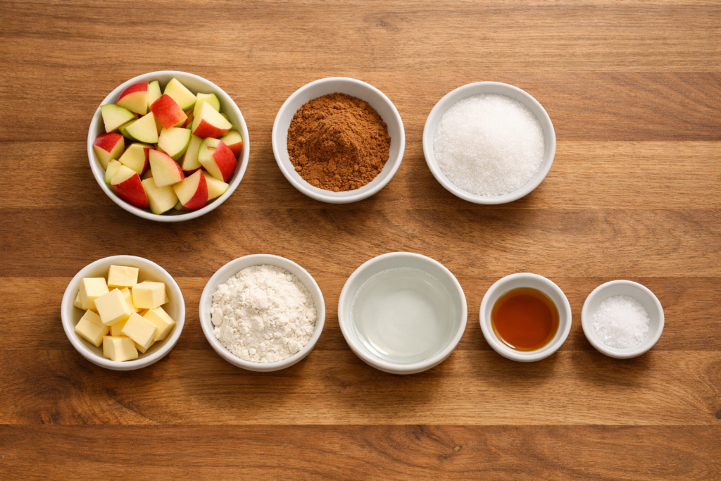 ingredients for cinnamon apple morning bowl including sliced apples and cinnamon