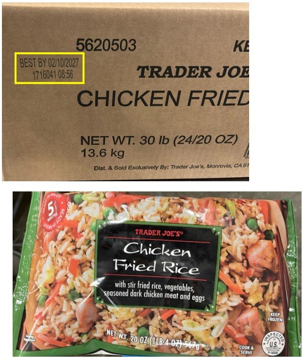 Trader Joe’s chicken fried rice frozen product recalled due to possible glass contamination