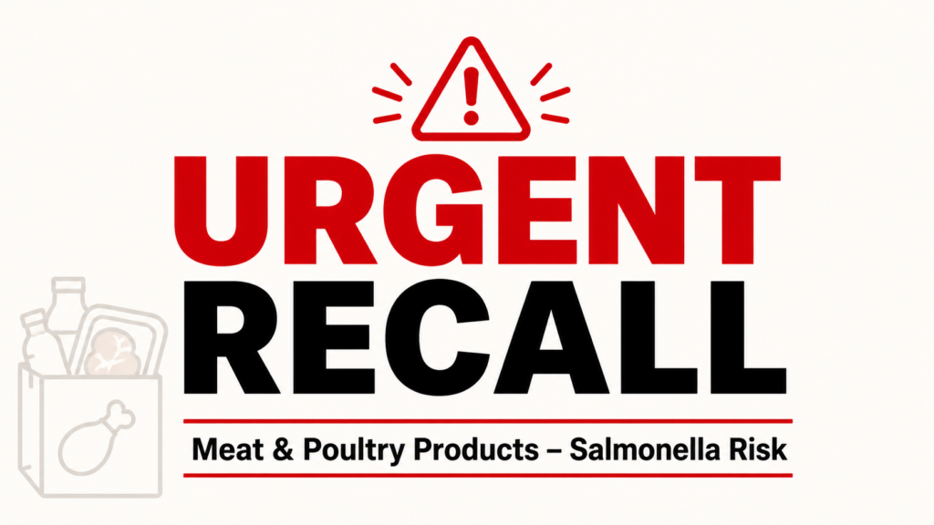 urgent recall alert for meat and poultry products due to salmonella risk